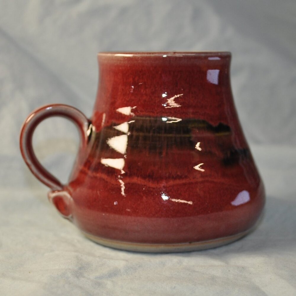 *BOGO mugs* 12 oz q. or g. hebda artist pottery artisan mug red (w953)